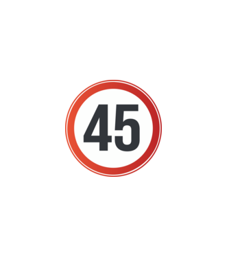 45-ös tábla minta fekete pólón