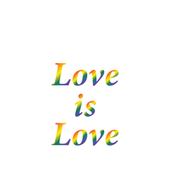 Love is Love - szivárvány minta fekete pólón