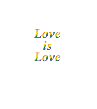 Love is Love - szivárvány minta fekete pólón