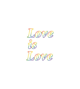 Love is Love - szivárvány minta homokszín pólón