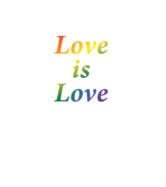 Love is Love - szivárvány minta fekete pólón