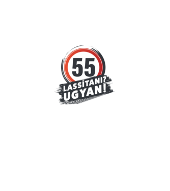 55-ös tábla: Lassítani? Ugyan! minta fehér pólón