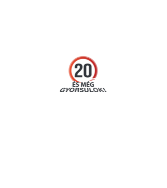 20-as tábla - És még gyorsulok - fehér minta királykék pólón