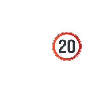 20-as tábla minta neonsárga pólón