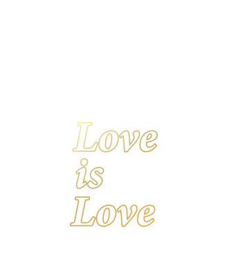 Love is Love - arany minta fehér pólón