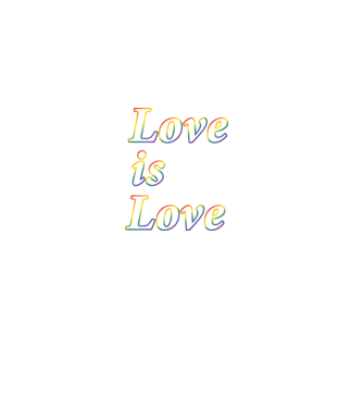Love is Love - szivárvány minta fekete pólón
