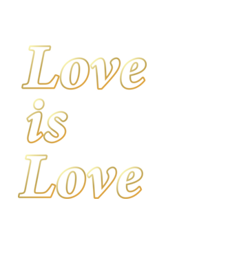 Love is Love - arany minta fekete pólón
