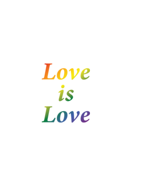 Love is Love - szivárvány minta sötétkék pólón