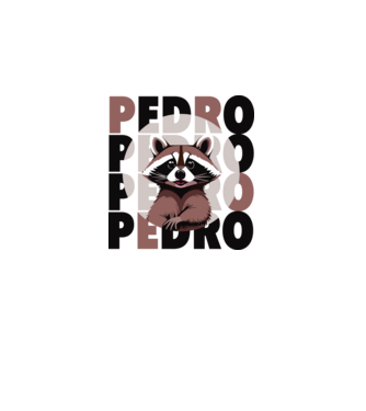 Pedro minta szürke pólón