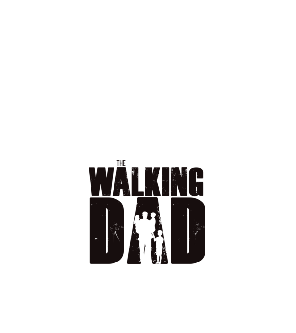 The Walking DAD - három gyerekkel minta fehér pólón