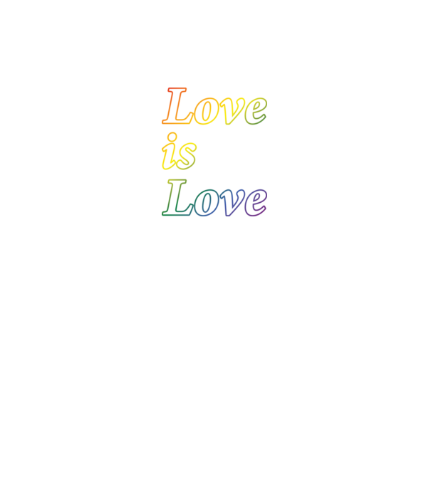Love is Love - szivárvány minta királykék pólón