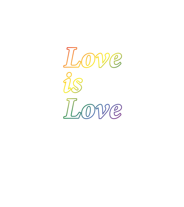 Love is Love - szivárvány minta fekete pólón