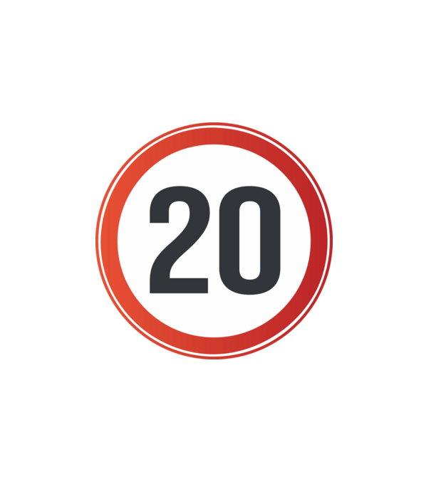 20-as tábla minta fehér pólón