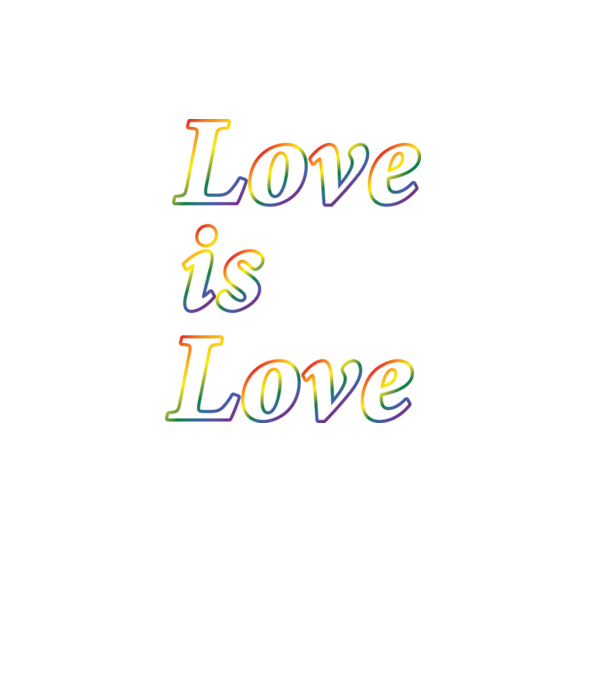 Love is Love - szivárvány minta fekete pólón