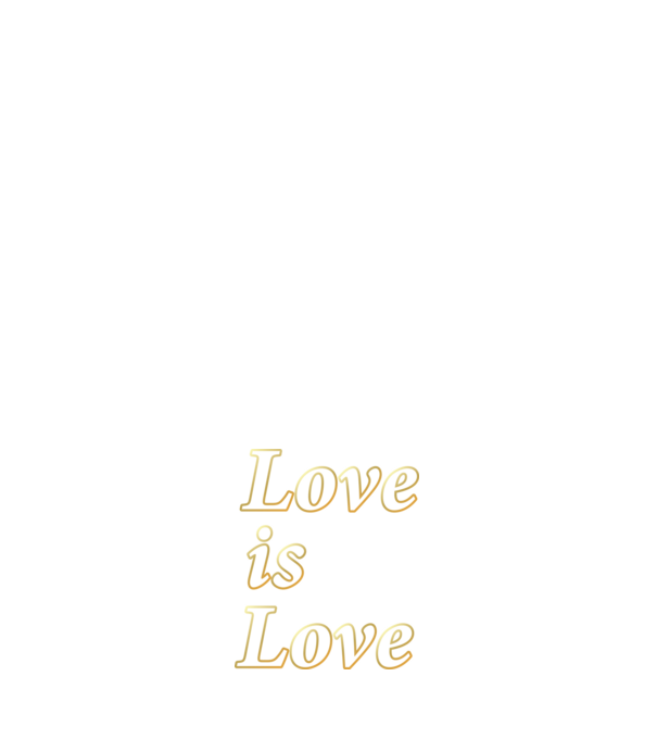 Love is Love - arany minta sötétkék pólón