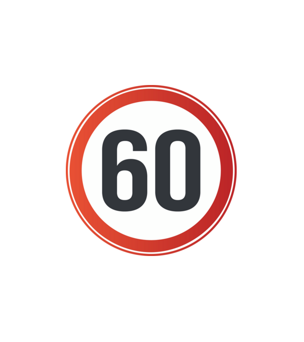 60-as tábla minta fehér pólón
