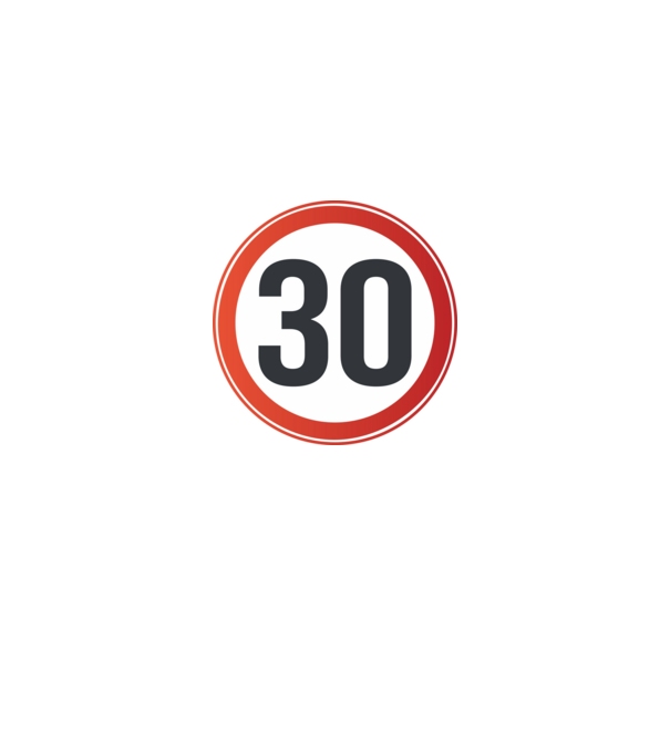 30-es tábla minta fekete pólón