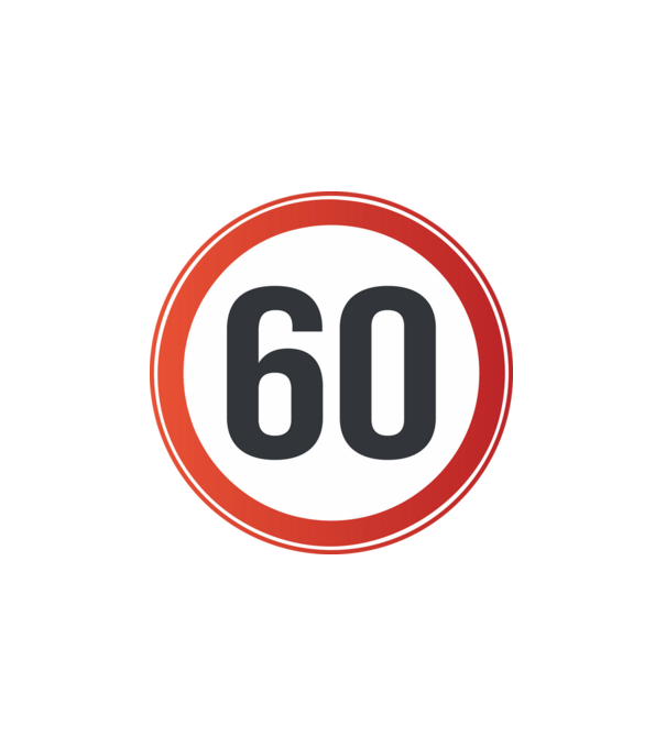 60-as tábla minta fehér pólón
