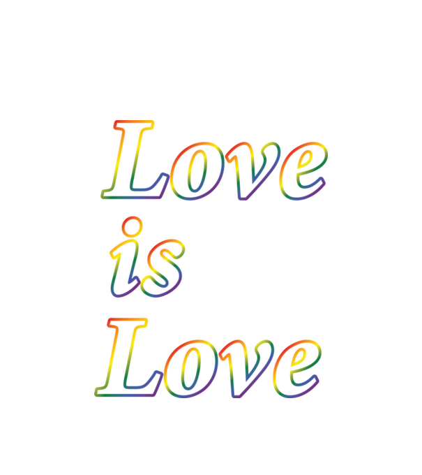 Love is Love - szivárvány minta fehér pólón