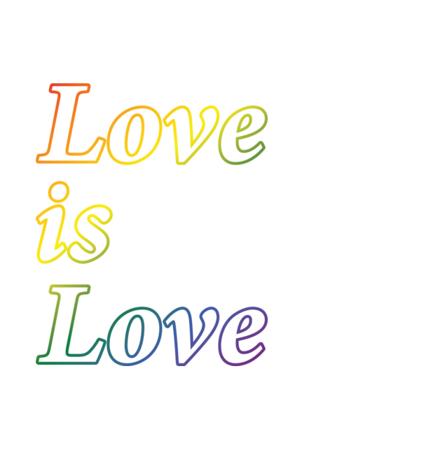 Love is Love - szivárvány minta fekete pólón