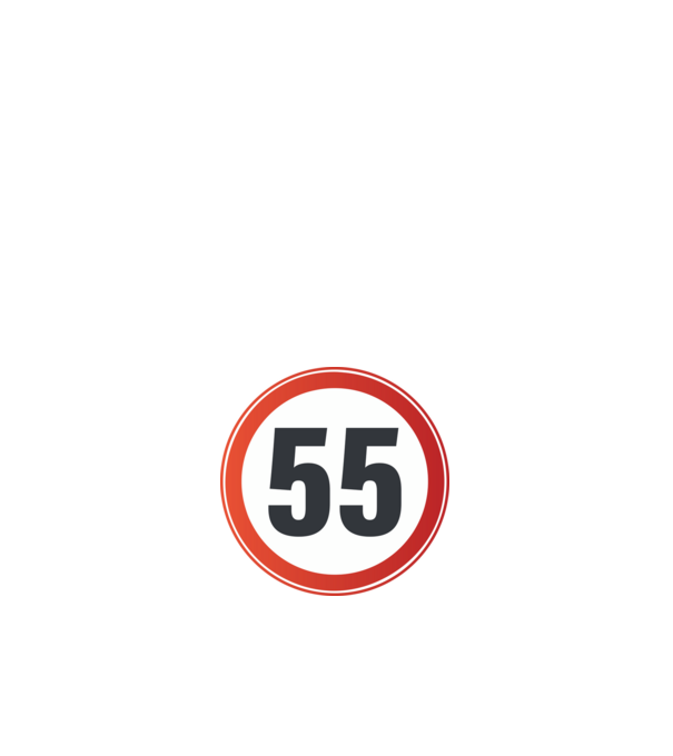 55-ös tábla minta fehér pólón