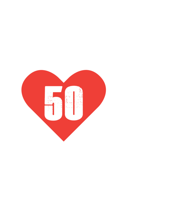 50 szív - fehér minta fekete pólón