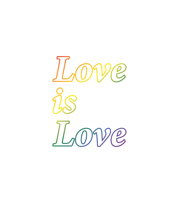 Love is Love - szivárvány minta fekete pólón
