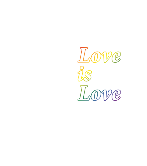 Love is Love - szivárvány minta neonsárga pólón