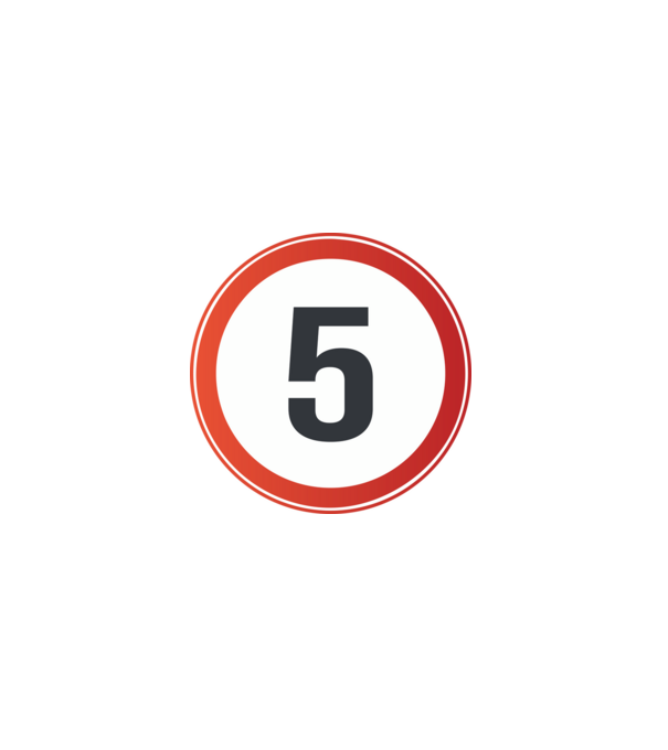 5-ös tábla minta fekete pólón