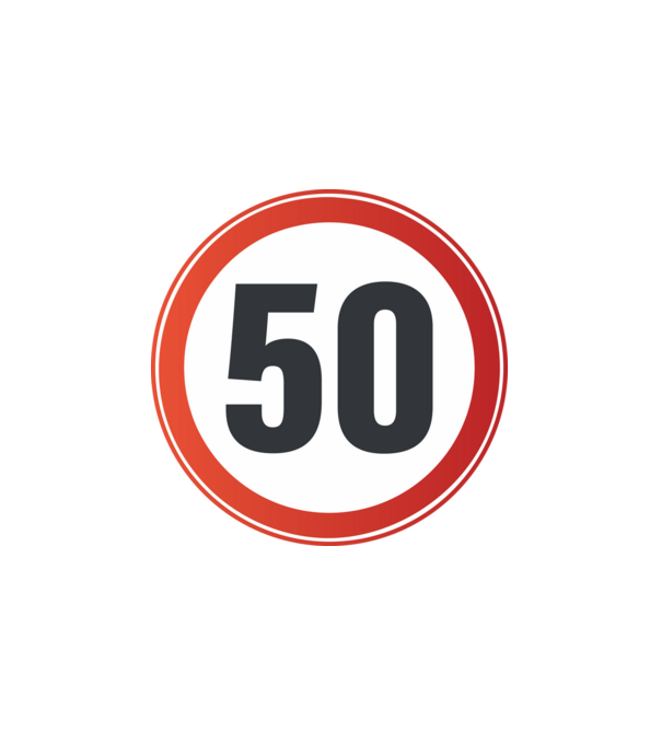50-es tábla minta fehér pólón