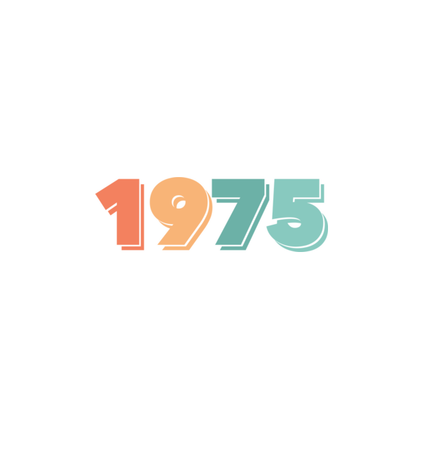 1975 retro dátum minta fekete pólón