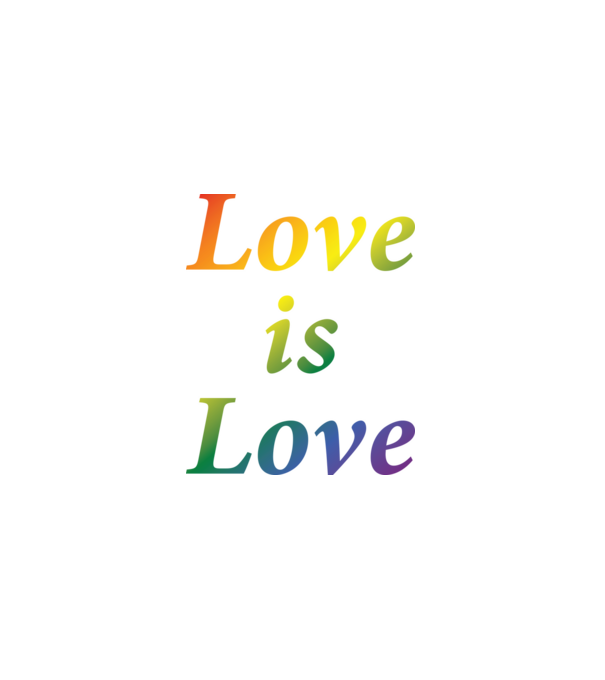 Love is Love - szivárvány minta szürke pólón