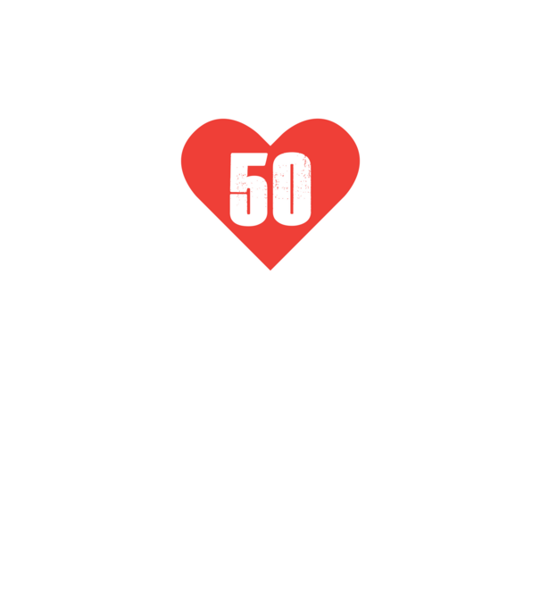 50 szív - fehér minta fekete pólón