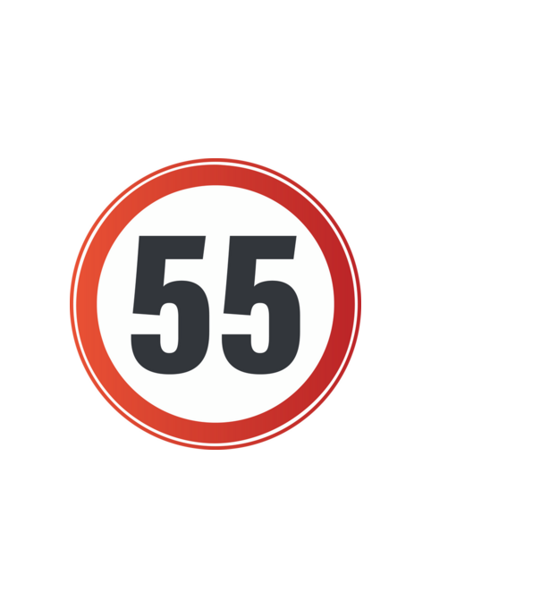 55-ös tábla minta fekete pólón