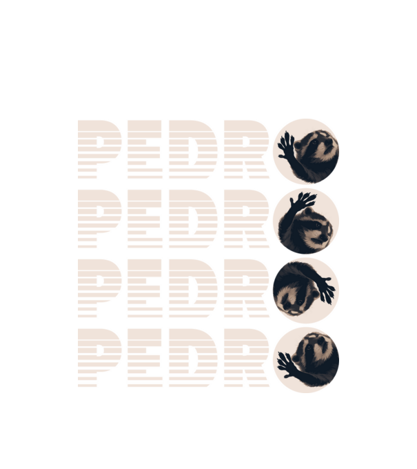 Pedro - Retro 3 minta fehér pólón