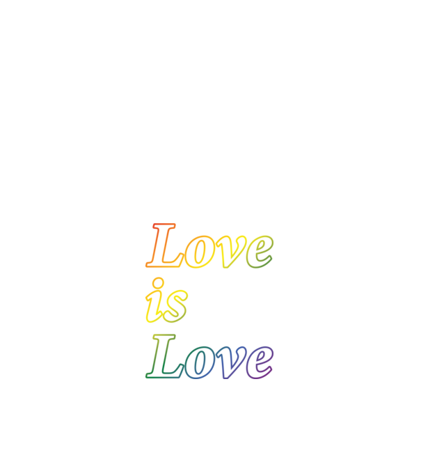 Love is Love - szivárvány minta fehér pólón