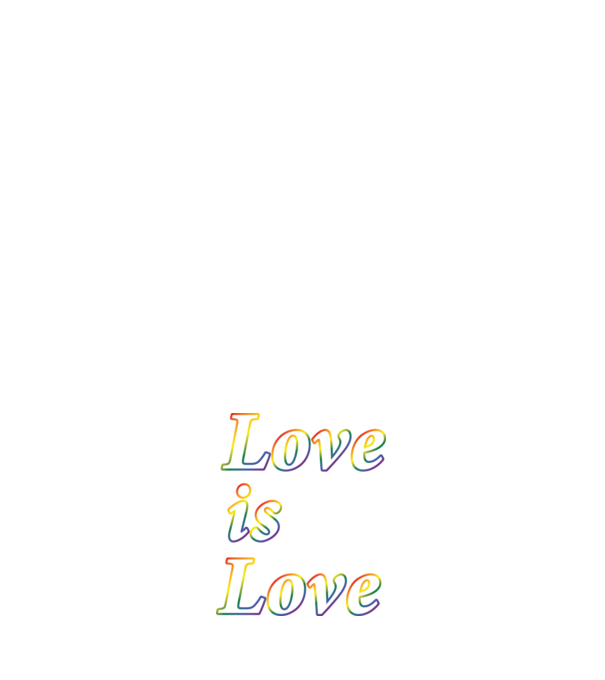 Love is Love - szivárvány minta fehér pólón