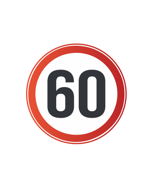 60-as tábla minta fehér pólón