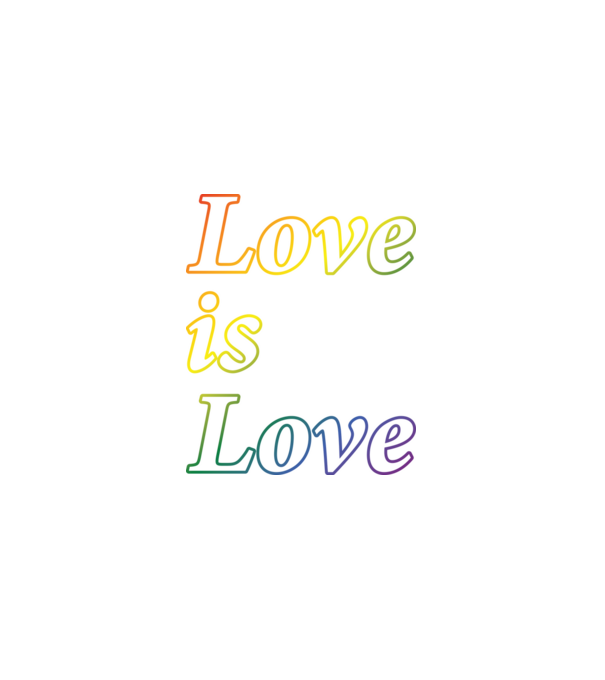 Love is Love - szivárvány minta szürke pólón