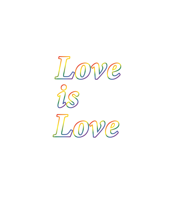 Love is Love - szivárvány minta fekete pólón