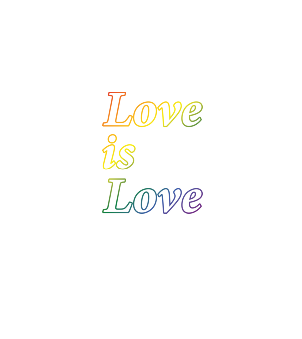 Love is Love - szivárvány minta homokszín pólón