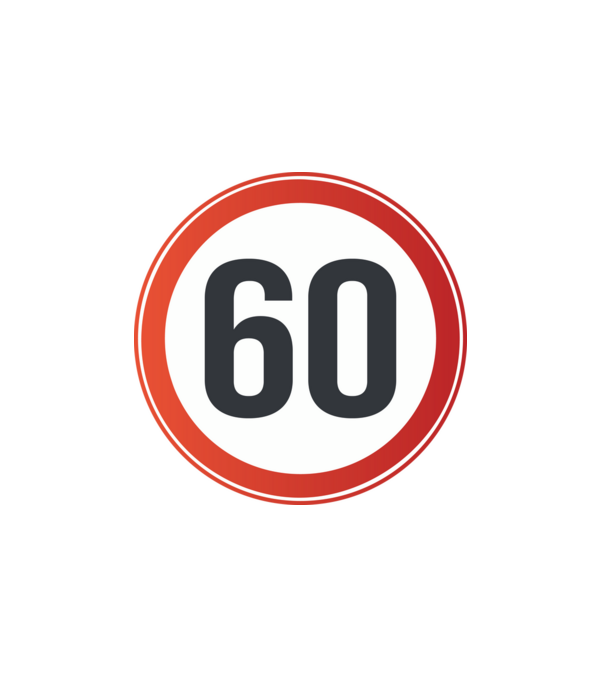 60-as tábla minta fehér pólón