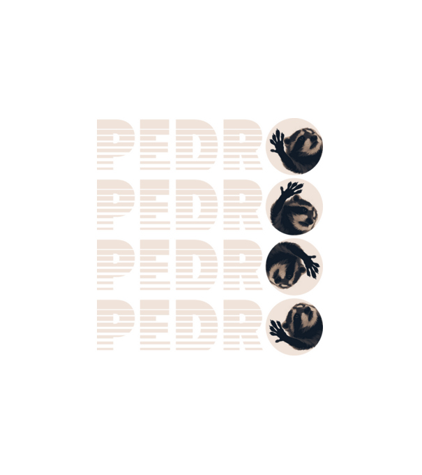 Pedro - Retro 3 minta fehér pólón