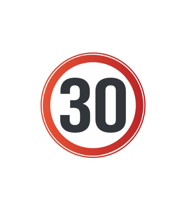 30-es tábla minta fehér pólón