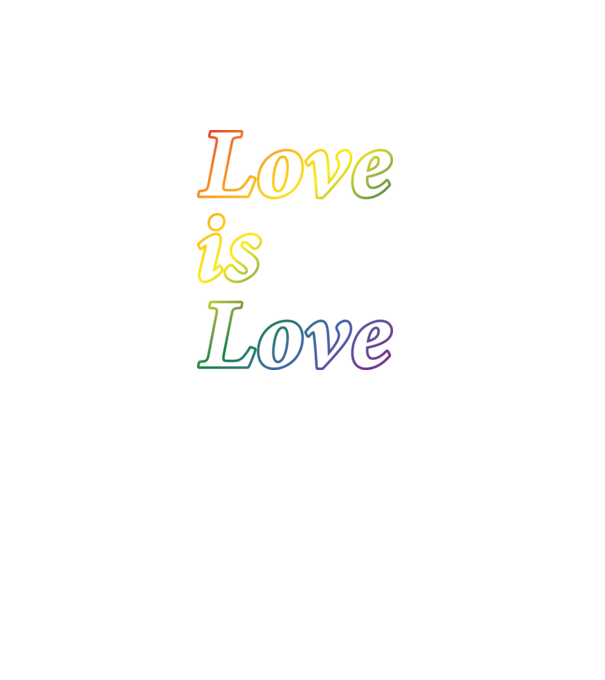 Love is Love - szivárvány minta fekete pólón