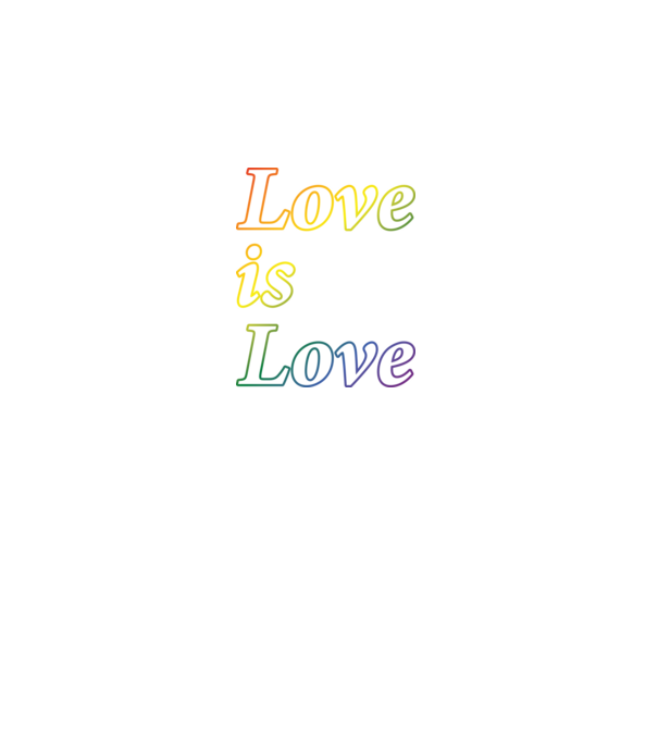 Love is Love - szivárvány minta fekete pólón