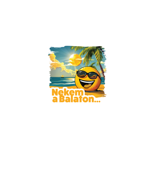 Nekem a Balaton... - Mosolygó Emoji minta farmerkék pólón