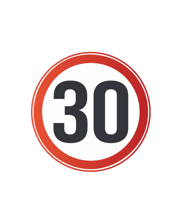 30-es tábla minta fehér pólón
