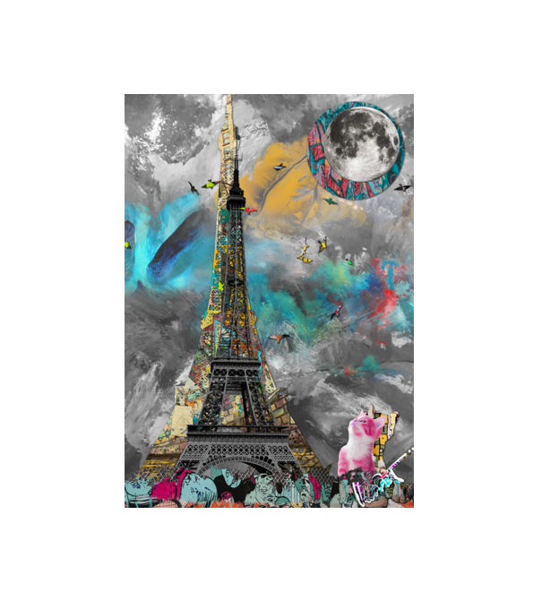 MenzArt_Paris minta fehér pólón