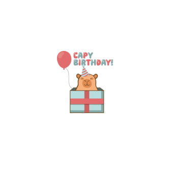 Capy birthday!  minta fehér/piros pólón